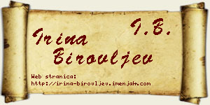 Irina Birovljev vizit kartica